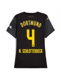 Borussia Dortmund Nico Schlotterbeck #4 Auswärtstrikot für Frauen 2024-25 Kurzarm